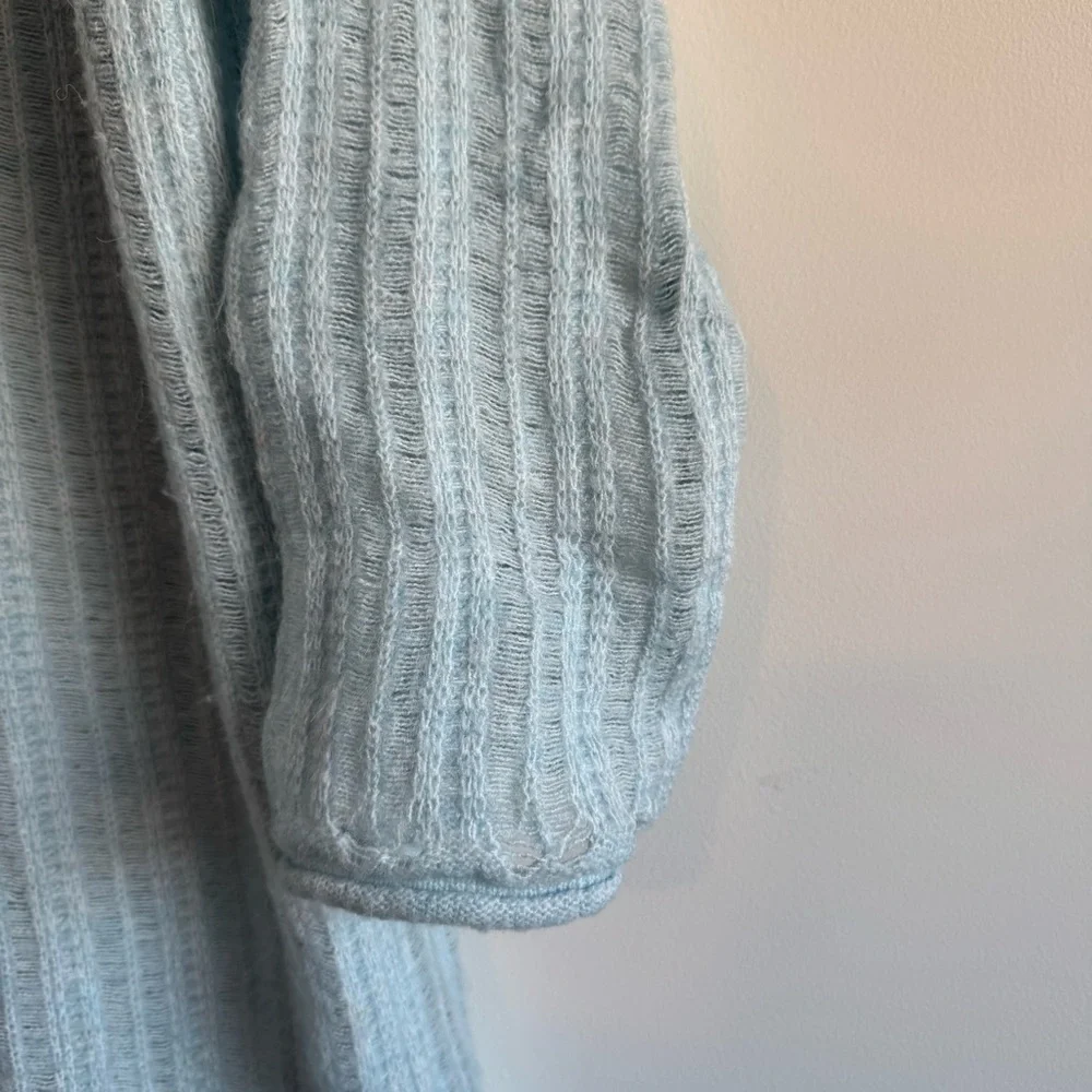 Zara light blue knit midi long sleeve sweater dress size M/L - Picture 10 of 13